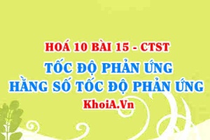 Khái niệm tốc độ phản ứng hoá học, công thức tính tốc độ trung bình phản ứng hoá học - Hoá 10 bài 15